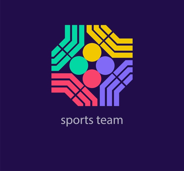 Unique sports team logo Modern design color Startup sport concept logo template vector