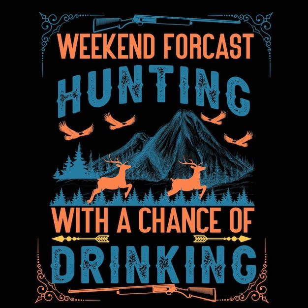 Unique Vantage Modern Hunting T-shirt Design for man, woman &amp; kids.