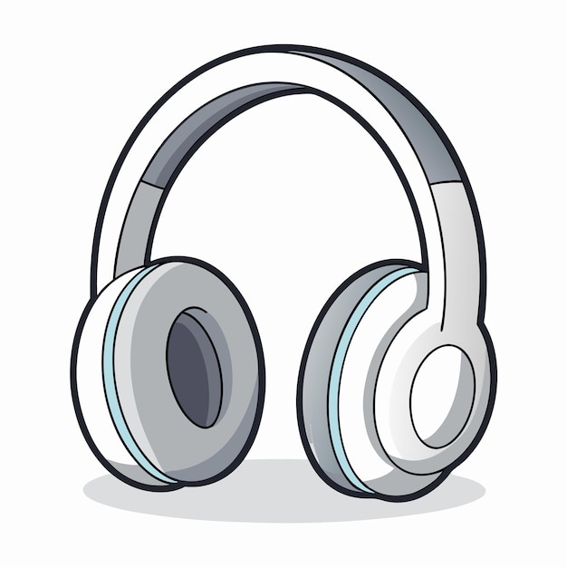 Vector unique vector design for side view headphones and white background