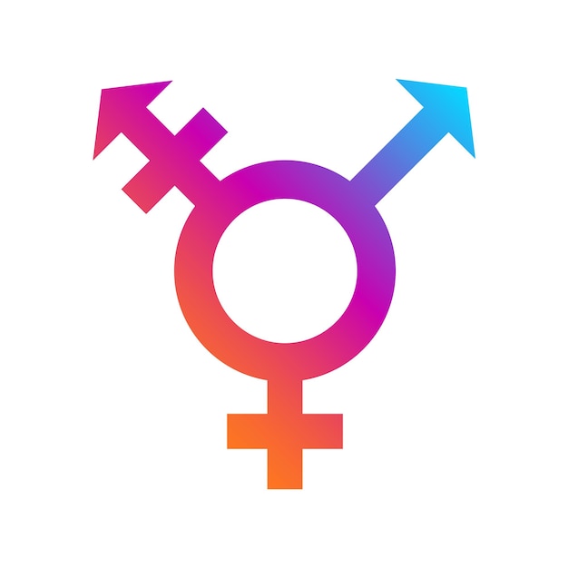 Unisex or intersex symbol icon Male and female symbols Hermaphroditism or transgender symbol Vector illustration on white background