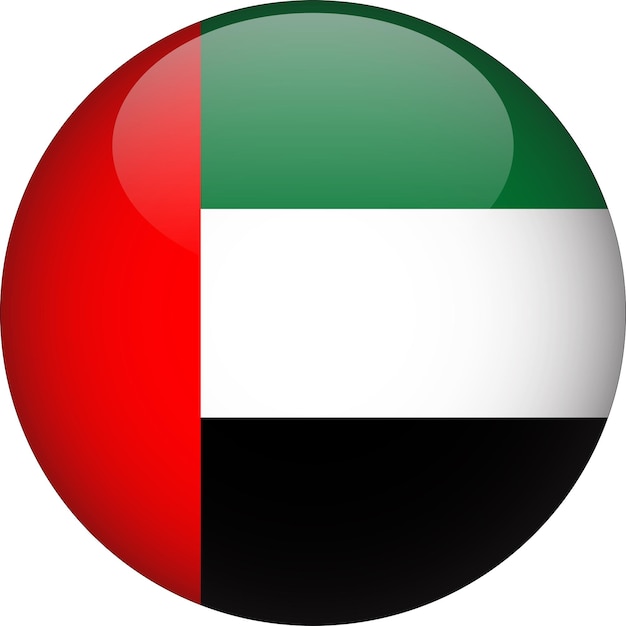 United Arab Emirates 3D Rounded Flag Button