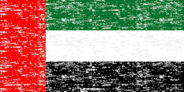 United Arab Emirates Flag Brush painted flag United Arab Emirates Flag with grunge texture