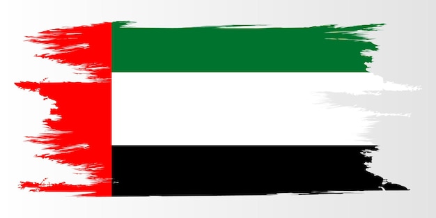 United Arab Emirates Flag Brush painted flag United Arab Emirates Flag with grunge texture