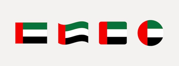 Vector united arab emirates flag collection