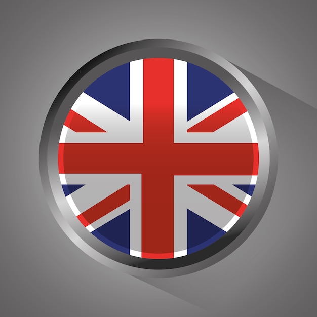 United kingdom flag badge round button