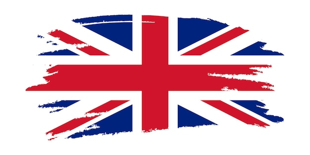 United Kingdom Flag Brush painted UK flag Hand drawn style illustration with a grunge effect