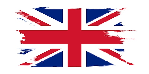 United Kingdom Flag Brush painted UK flag Hand drawn style illustration with a grunge effect