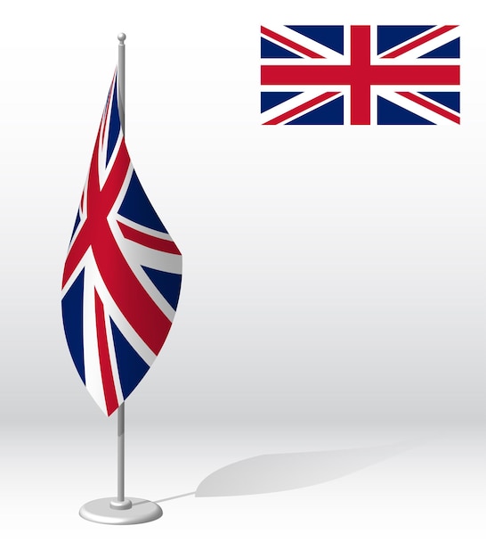 United Kingdom flag on flagpole for registration of solemn event meeting foreign guests National