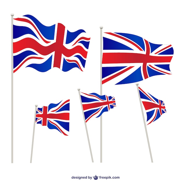 United Kingdom flags set 