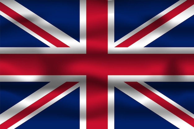 United Kingdom of Great Britain and Northern Ireland flag blowing in the wind.