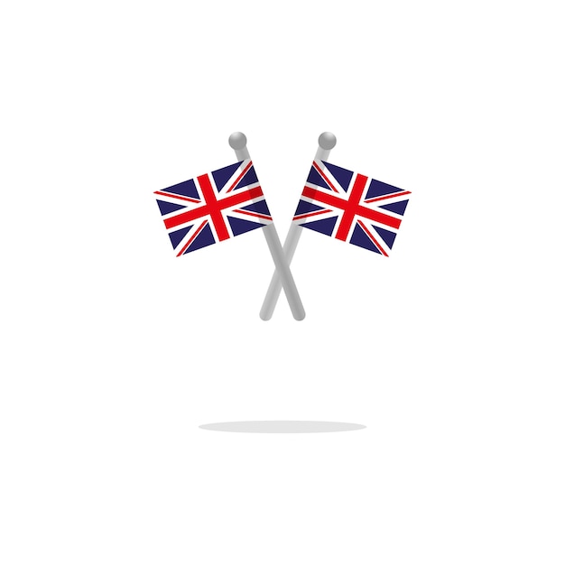 United Kingdom UK flags to cross vector illustration