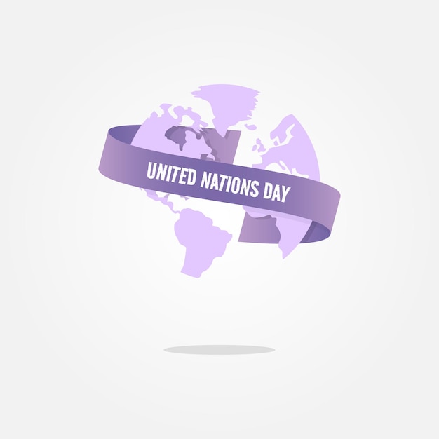 United Nations Day poster with the earth is bound by ribbons