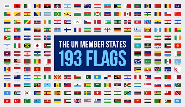 United Nations member states flags Flat national flags of the countries of the United Nations UN