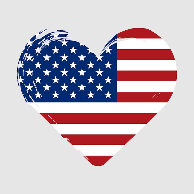 United state flag in heart shape