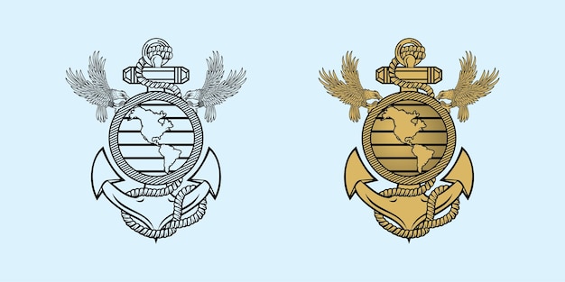 United State Marine Corps Eagle Globe and Anchor ega design illustration