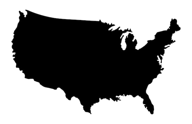 Vector united states of america flat silhouette map