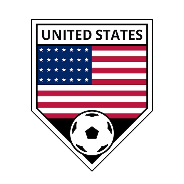 United States Angled Team Badge for Football Tournament