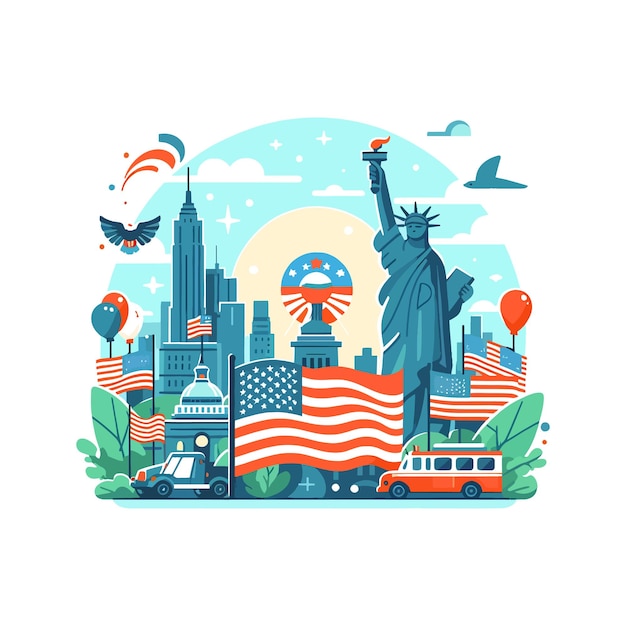 United States Happy Independence Day 4th of July background