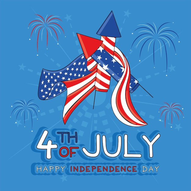 Vector united states independence 4th of july card vector