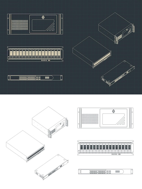 Units for server racks and supercomputers blueprints