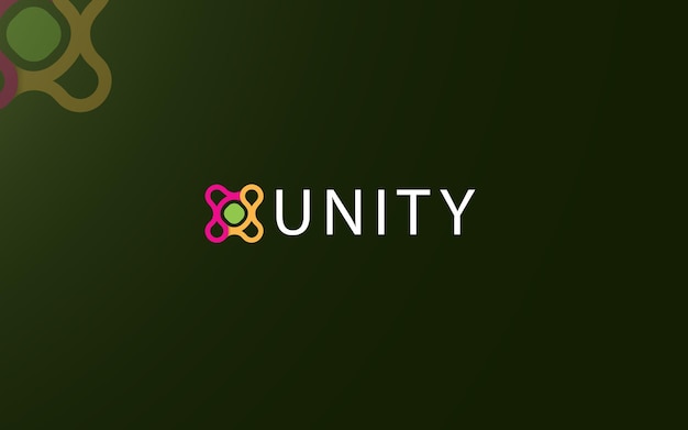 Unity Logo Design. Colorful logo with gradient background. Logo template, icon, symbol, monogram.