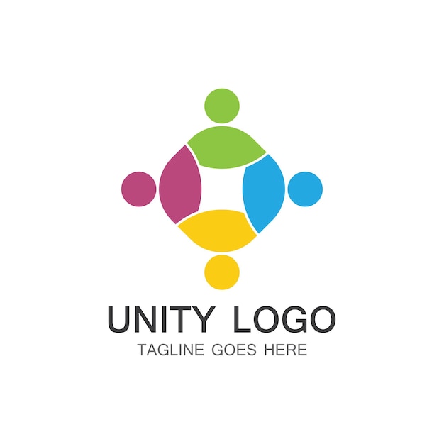 Unity people care logo icon vector Template