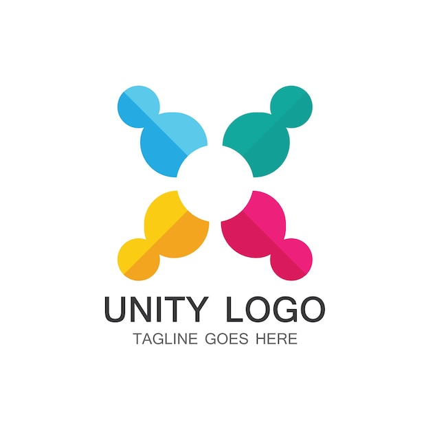 Unity people care logo icon vector Template