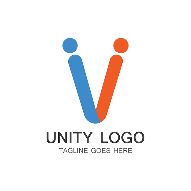 Unity people care logo icon vector Template