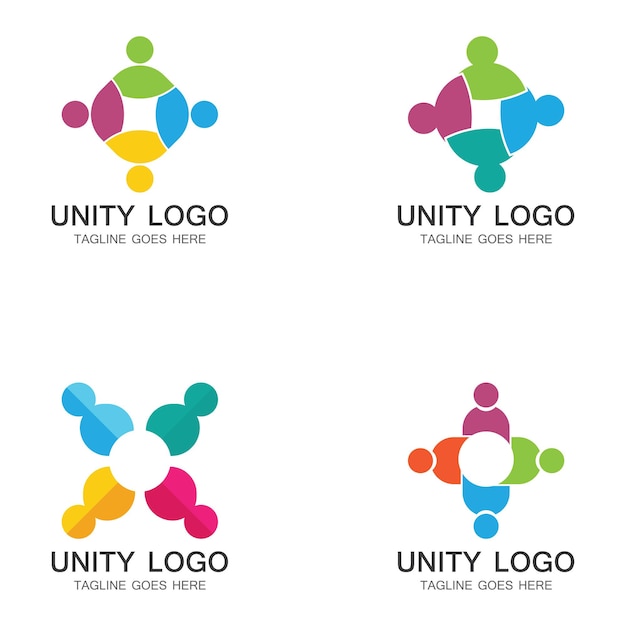 unity people care logo icon vector Template