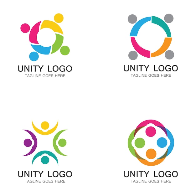 unity people care logo icon vector Template