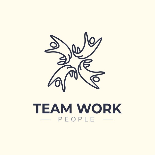 Vector unity people team work logo design concept