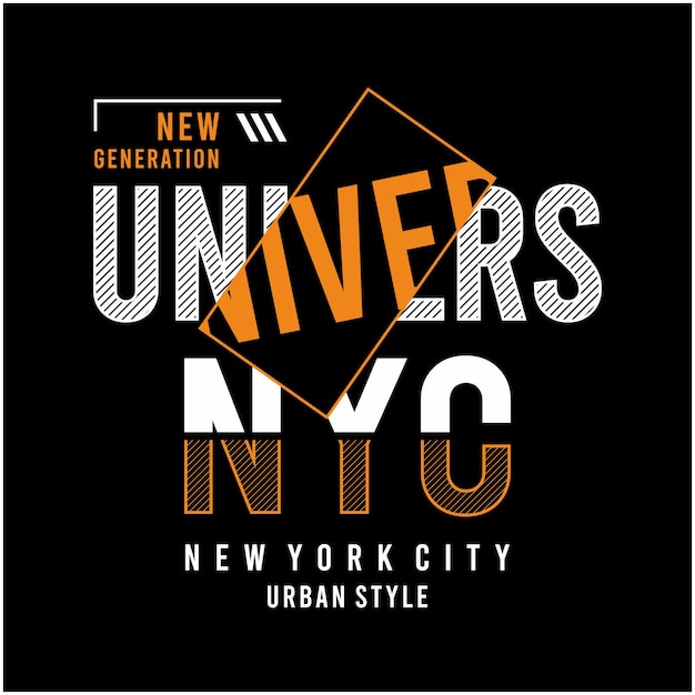 Univers new york city vintage tshirt design premium vector