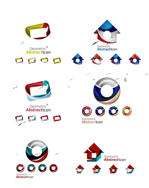 Vector universal abstract geometric shapes business emblems