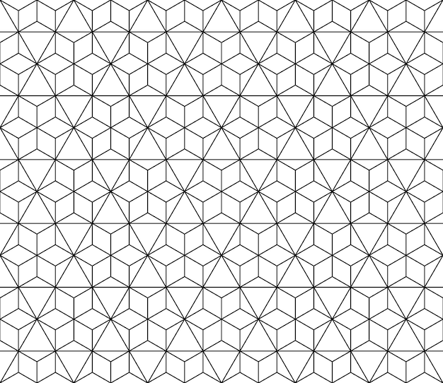 Universal high quality seamless geometric pattern with editable weight of stroke, clipping mask. Abstract black and white vector background in classical style