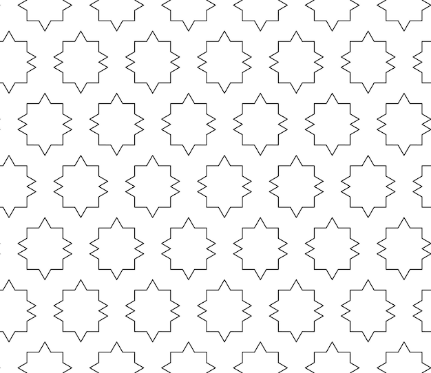 Universal high quality seamless geometric pattern with editable weight of stroke, clipping mask. Abstract black and white vector background in classical style