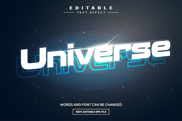 Universe 3D editable text effect template