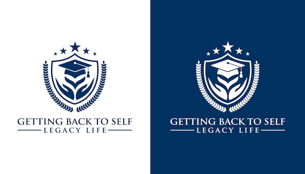 University and academy vector icons. Emblems or shields set for high school education graduates