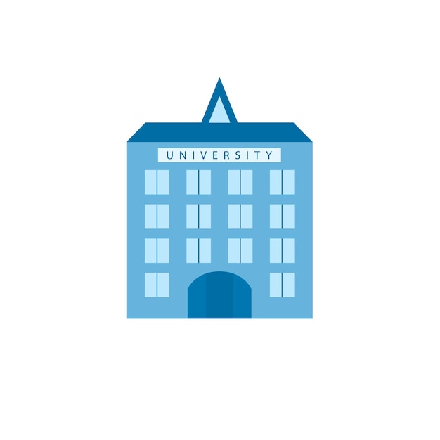 University building icon flat vector illustration