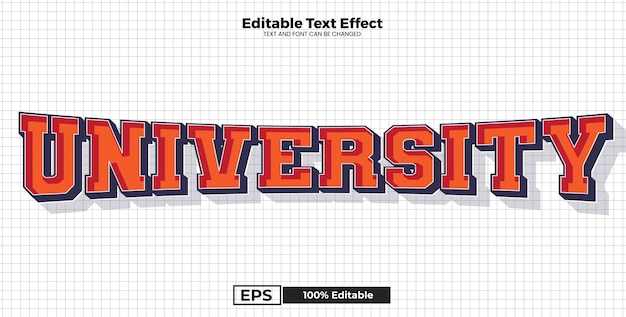 University editable text effect in modern trend style