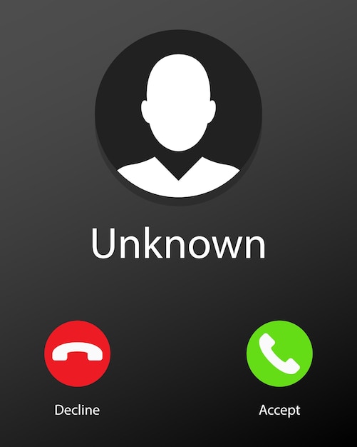 Unknown number calling Mobile Phone Interface Illustration