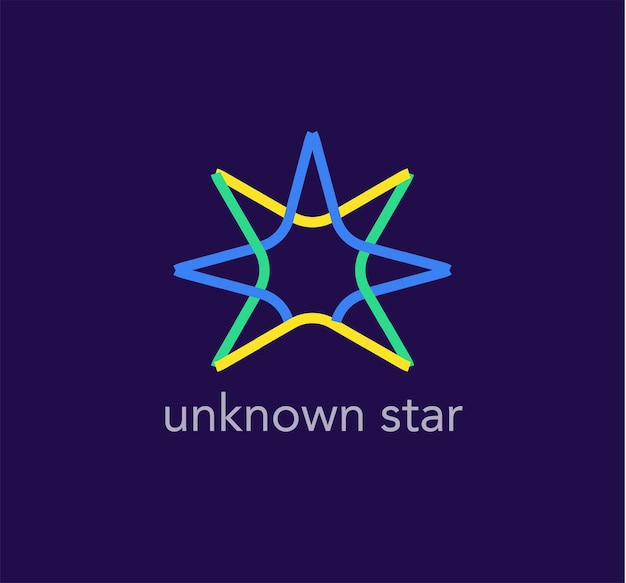 Unknown unique star logo. linear star. logo template. vector