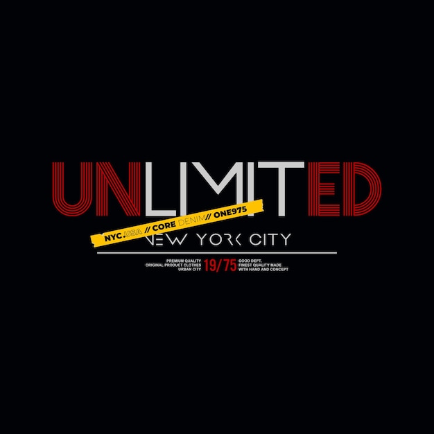 Unlimited edition typography t shirt design premium vector