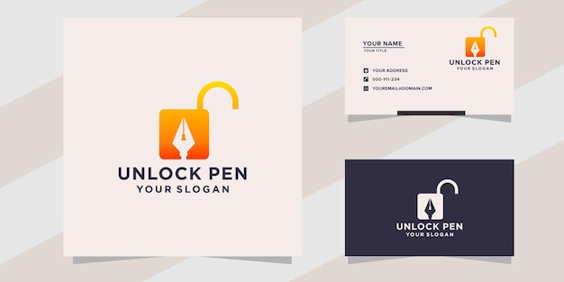 unlock pen logo template