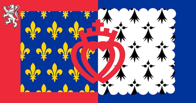 Unofficial Locally used flag of Pays De La Loire city in France vector image