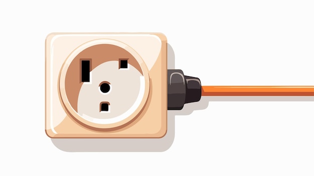 Unplugged Electric Plug and Outlet Socket on White Background