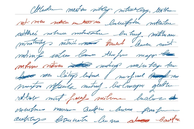 Unreadable hand written text Illegible antique English cursive fake document Linear abstract text