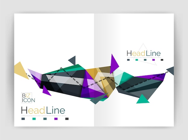 Unusual abstract corporate business brochure template