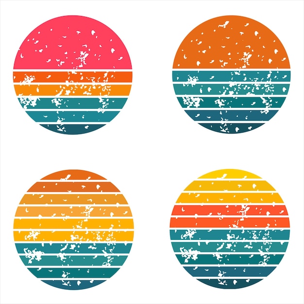 Unveiling the Allure of the Retro Grunge Vintage Striped Circle vector illustration