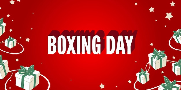 Vector unwrap the joy of boxing day with festive gifts and celebrations vector and illustration