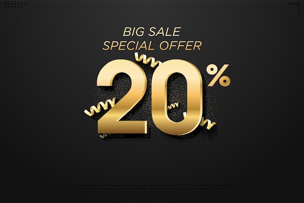 up to 20 percent discount with gold numbers. 20%.